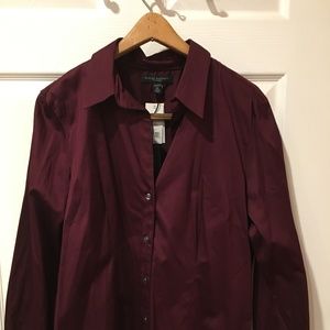 Maroon fitted dress shirt